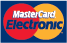 Mastercard Electronic v červeném a žlutém kruhu
